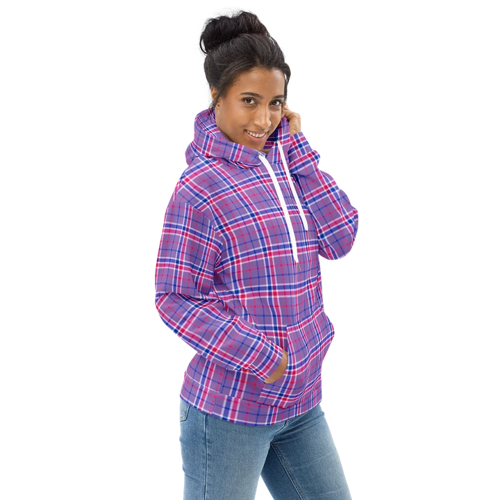 Lavender, Magenta, and Blue Plaid Hoodie product image (1)