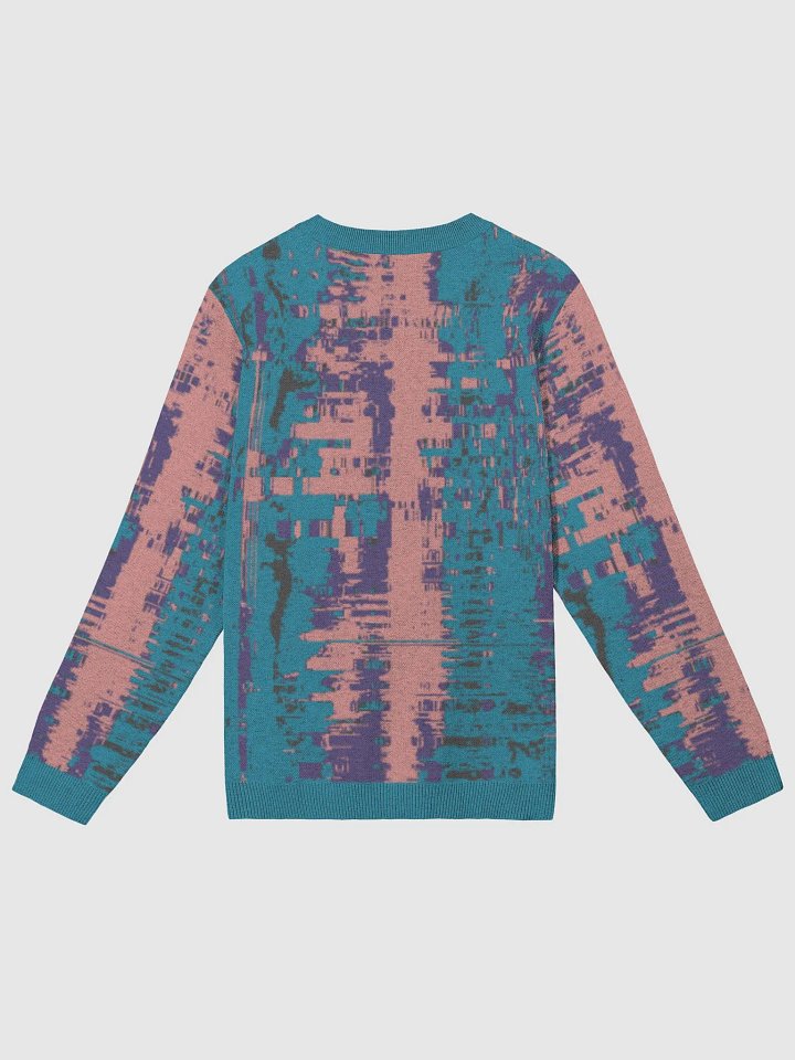 Cyan Lost Glitch Jacquard Crewneck Sweater product image (2)