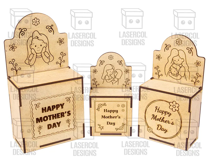 Mother's Day Gift Boxes (3 Sizes, 5 Styles) - Laser Cut Files product image (2)