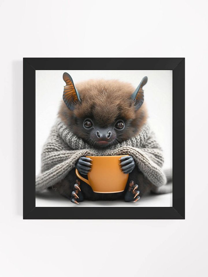Coffee Lover Cute Baby Bat Wall Art product image (1)