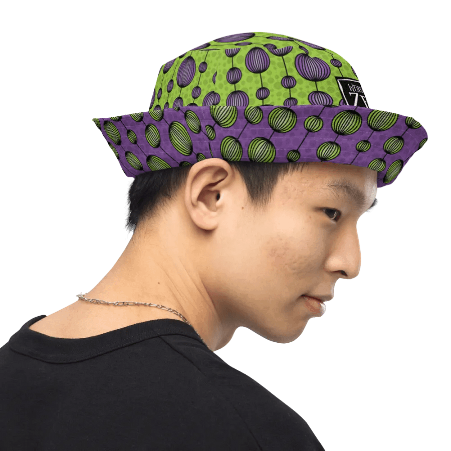 Weirdly Zen Reversible Bucket Hat - Purple and Green Abstract product image (6)