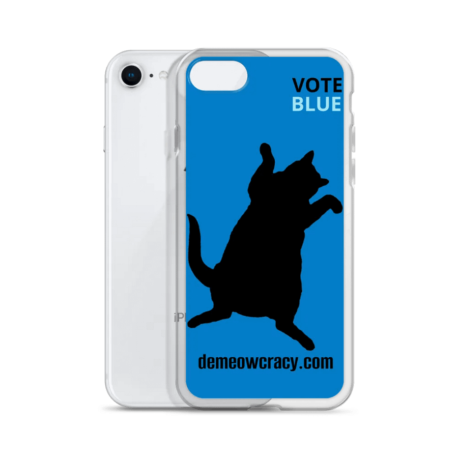 Vote Blue Dancing DeMeowcracy Cat iPhone Case - Turquoise Blue product image (4)
