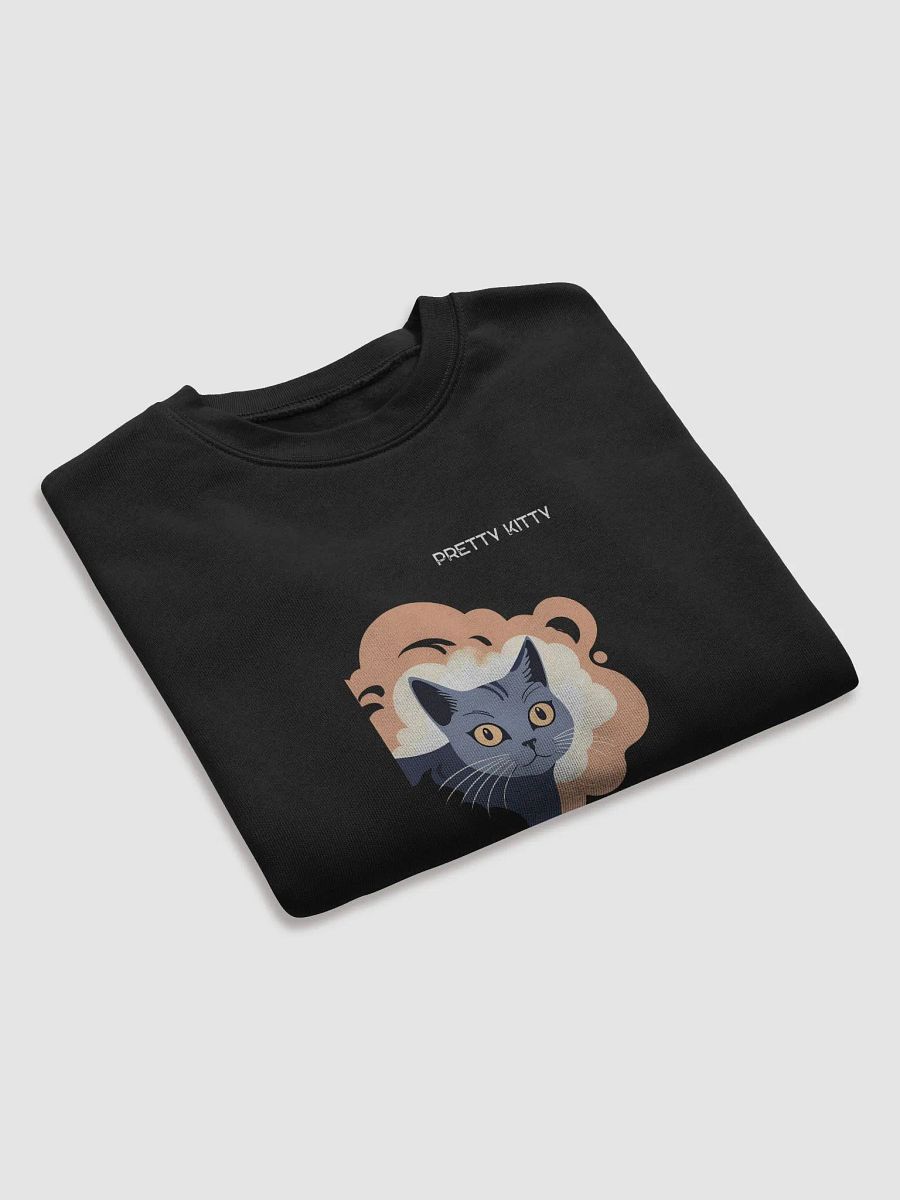 Whimsical Cat Illustration Fleece Crop Sweatshirt product image (7)