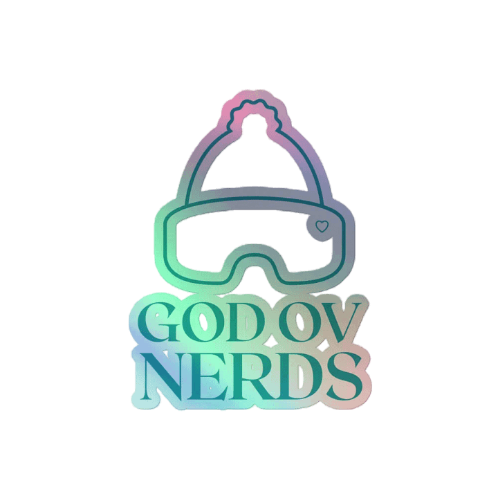 Teal Winter Hat and Goggles Holographic Sticker product image (2)