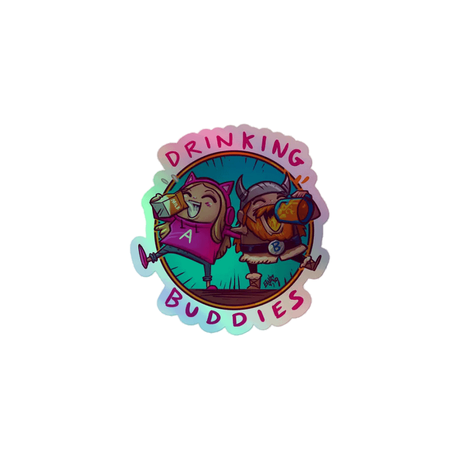 Drinking buddies holo sticker product image (1)