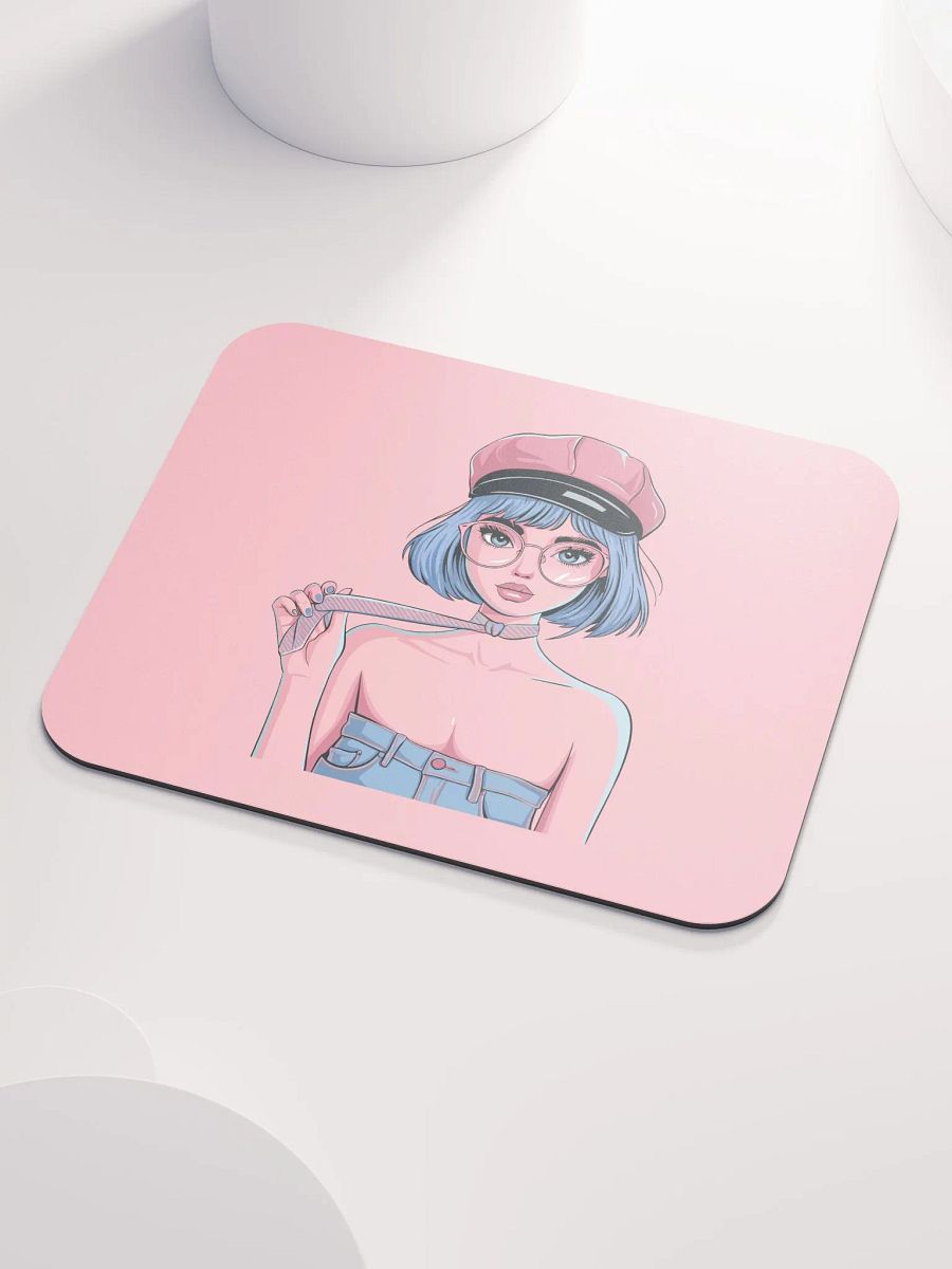 Chic Blue Hair Mouse Pad product image (3)
