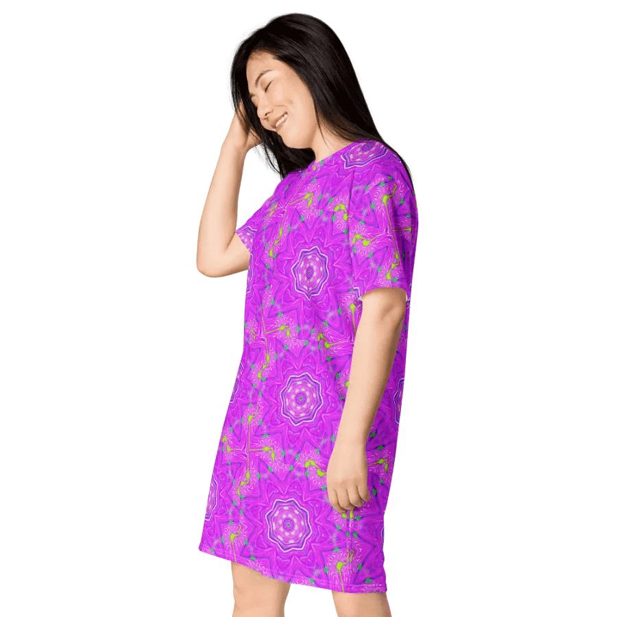 That Abstract Pink Neon Star Too T Shirt Dress product image (6)