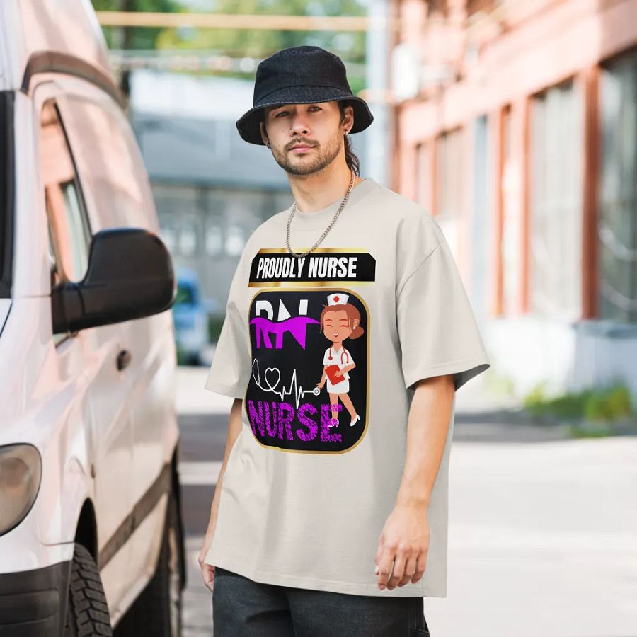 Proudly Nurse Oversized Faded T-Shirt product image (34)