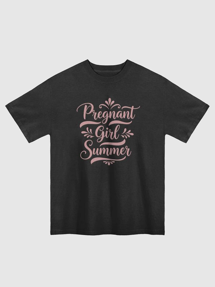 Pregnant Girl Summer - Cute Pregnancy Announcement Oversized Faded T-Shirt for Moms-to-Be product image (1)