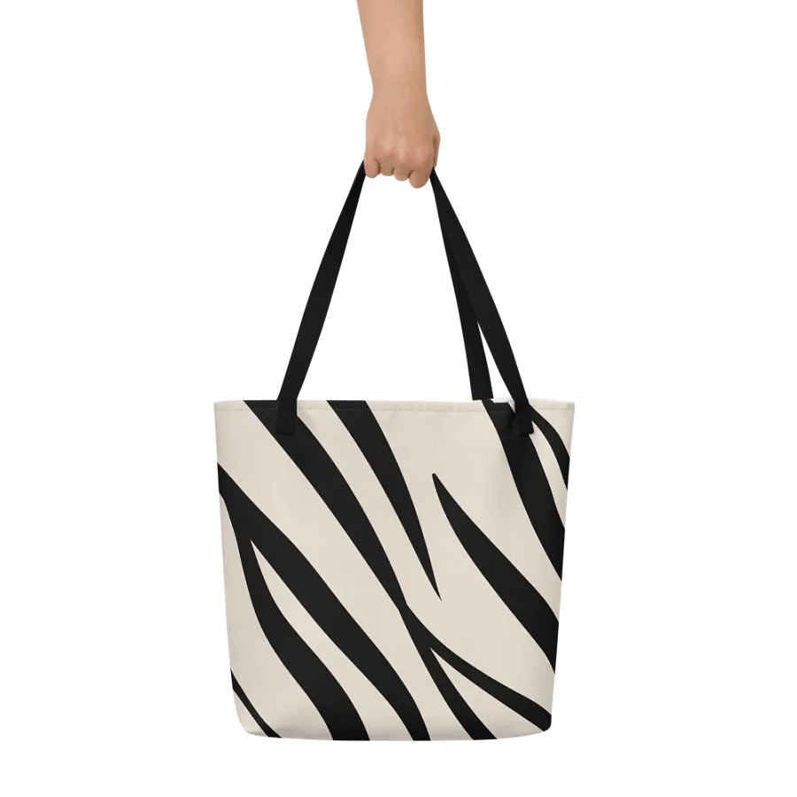 All-Over Print Large Tote Bag w/ Pocket - Zebra product image (7)