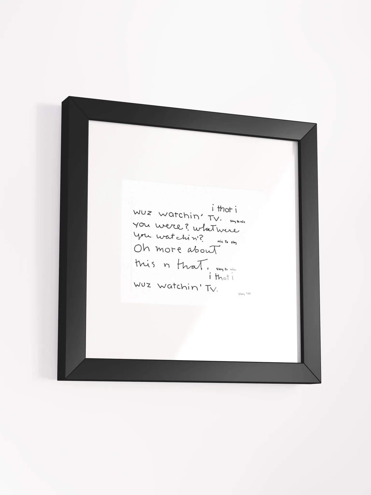 i thot i wuz watchin tv Panel Card Print Framed product image (4)
