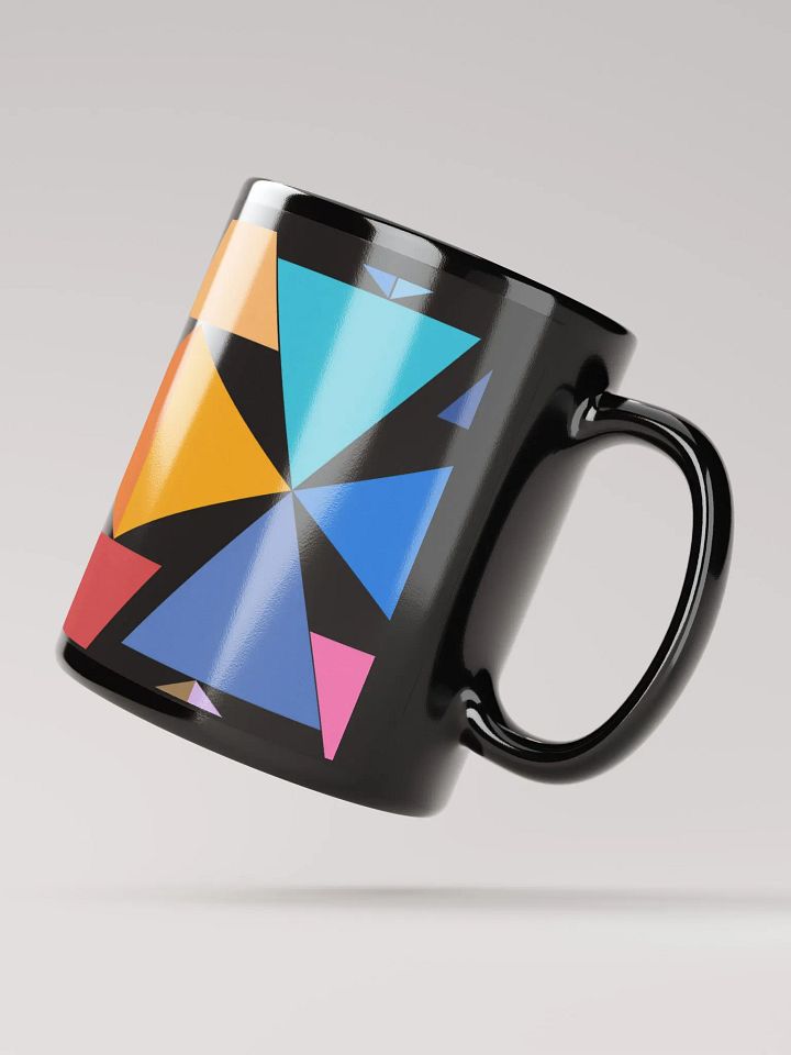 Abstract Triangle Geometric Design Black Mug product image (4)