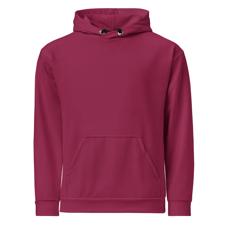 Plain Dark Red True Summer Unisex Recycled Polyester Heavyweight Premium Hoodie by Treasure Pie product image (1)