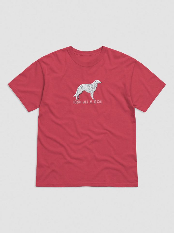 Borzoi Will Be Borzoi T-Shirt(Embroidered) of a Borzoi(White) product image (33)
