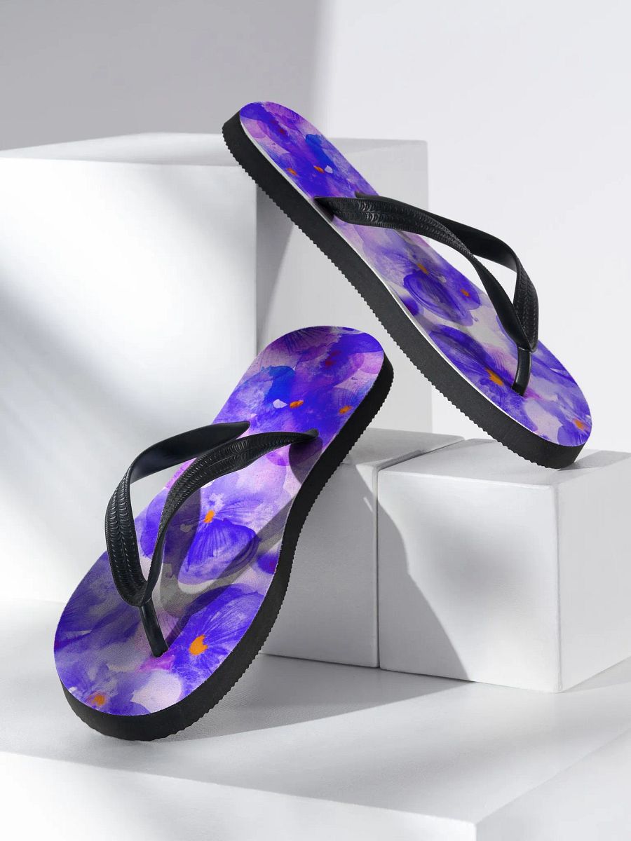 Purple Floral Flip Flops product image (3)