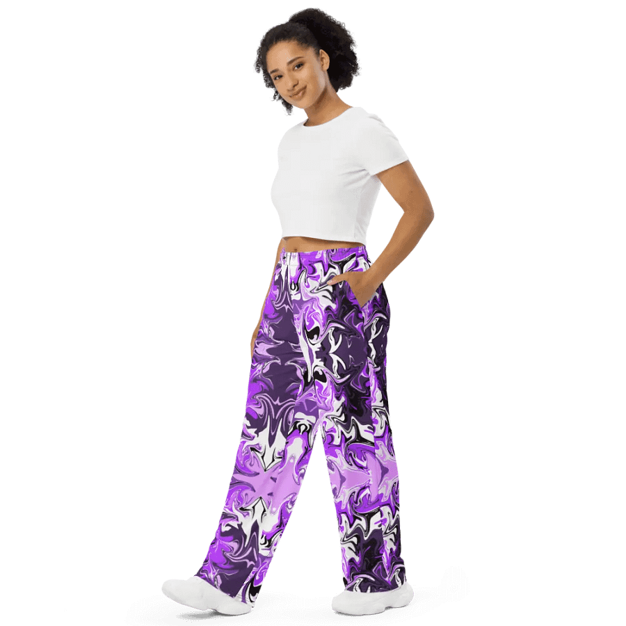 Purple Swirl Unisex Wide Leg Bottoms product image (5)