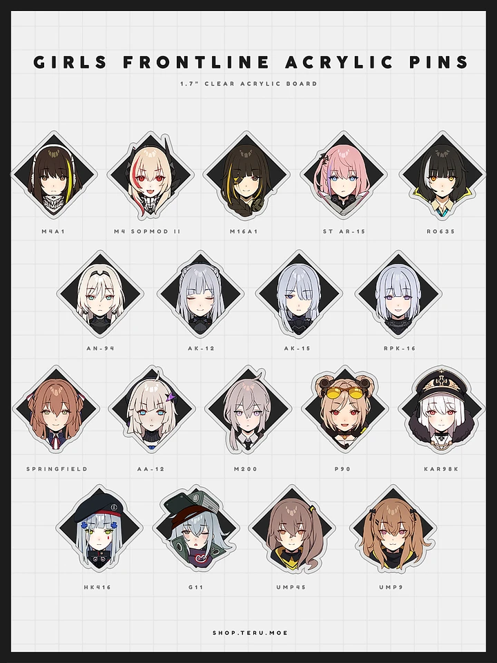 【PREORDER】 Girls Frontline Acrylic Pins product image (1)