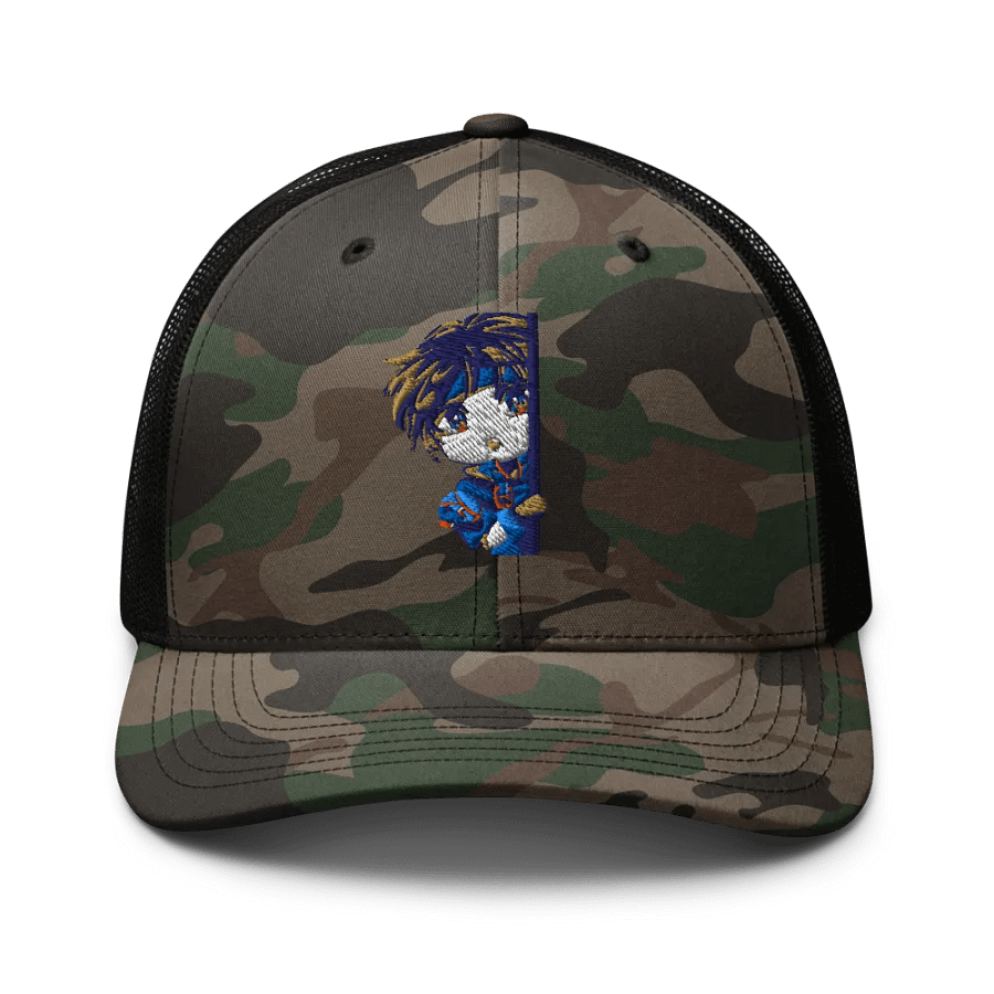 Curious Peek Camouflage Trucker Hat product image (1)