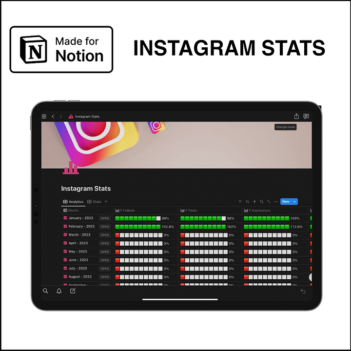 Notion Template - Instagram Stats product image (1)
