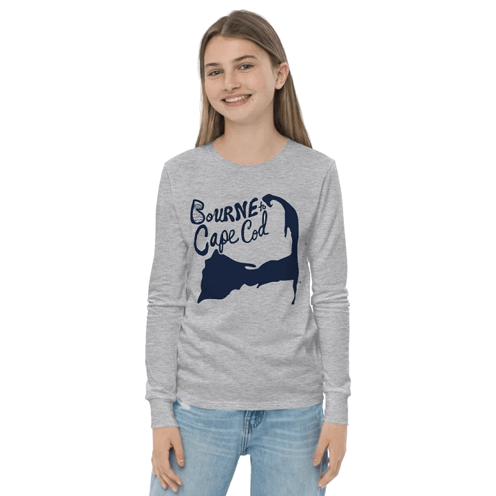 Girls' | BOURNE to Cape Cod™ | Youth Long Sleeve Tee | Coastal Cool for the Next Generation | Navy Logo product image (2)