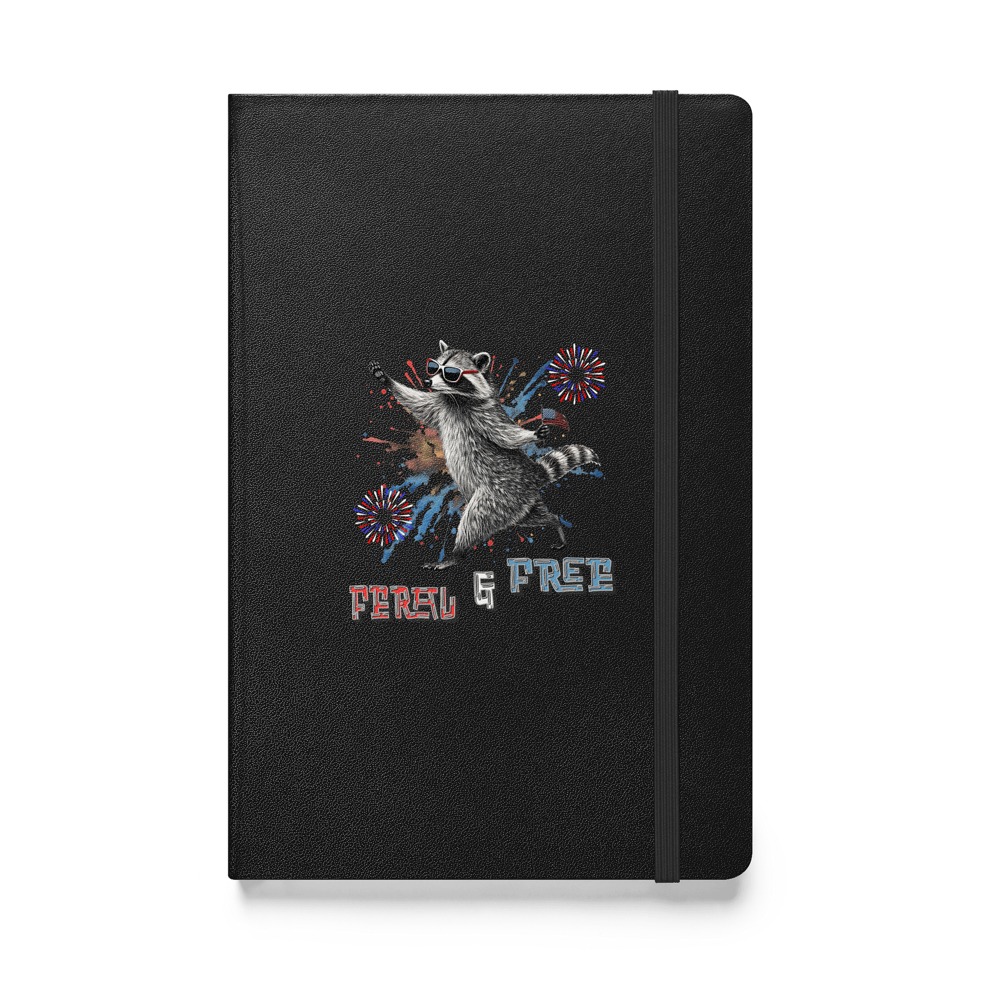 Feral And Free Patriotic Raccoon Hardcover Journal product image (1)