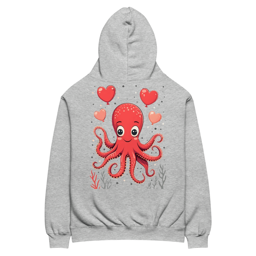 Octopus With Hearts Ballons Valentines Day Hoodie product image (16)