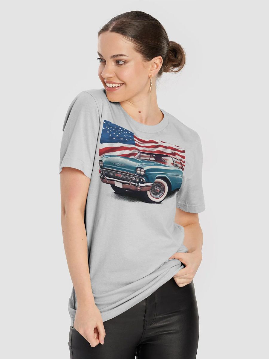 Vintage Classic Car American Flag T-Shirt product image (79)