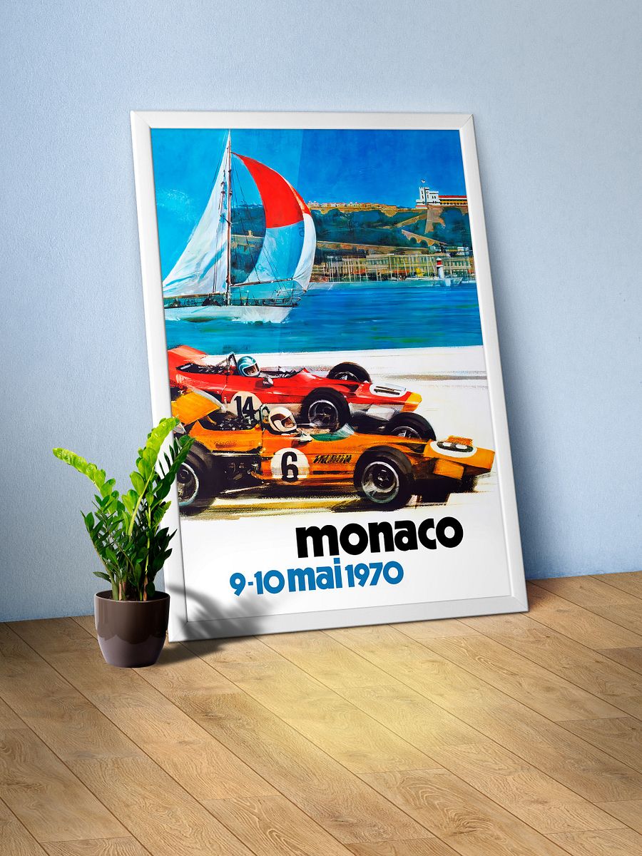 Monaco Vintage F1 Grand Prix, 1970 poster — Vintage Formula 1 poster, Monaco Grand Prix poster, retro travel poster, retro travel art product image (6)