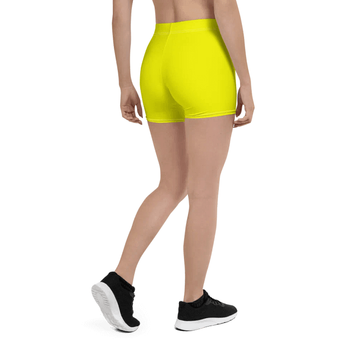 Plain Color Yellow Bike Shorts product image (2)