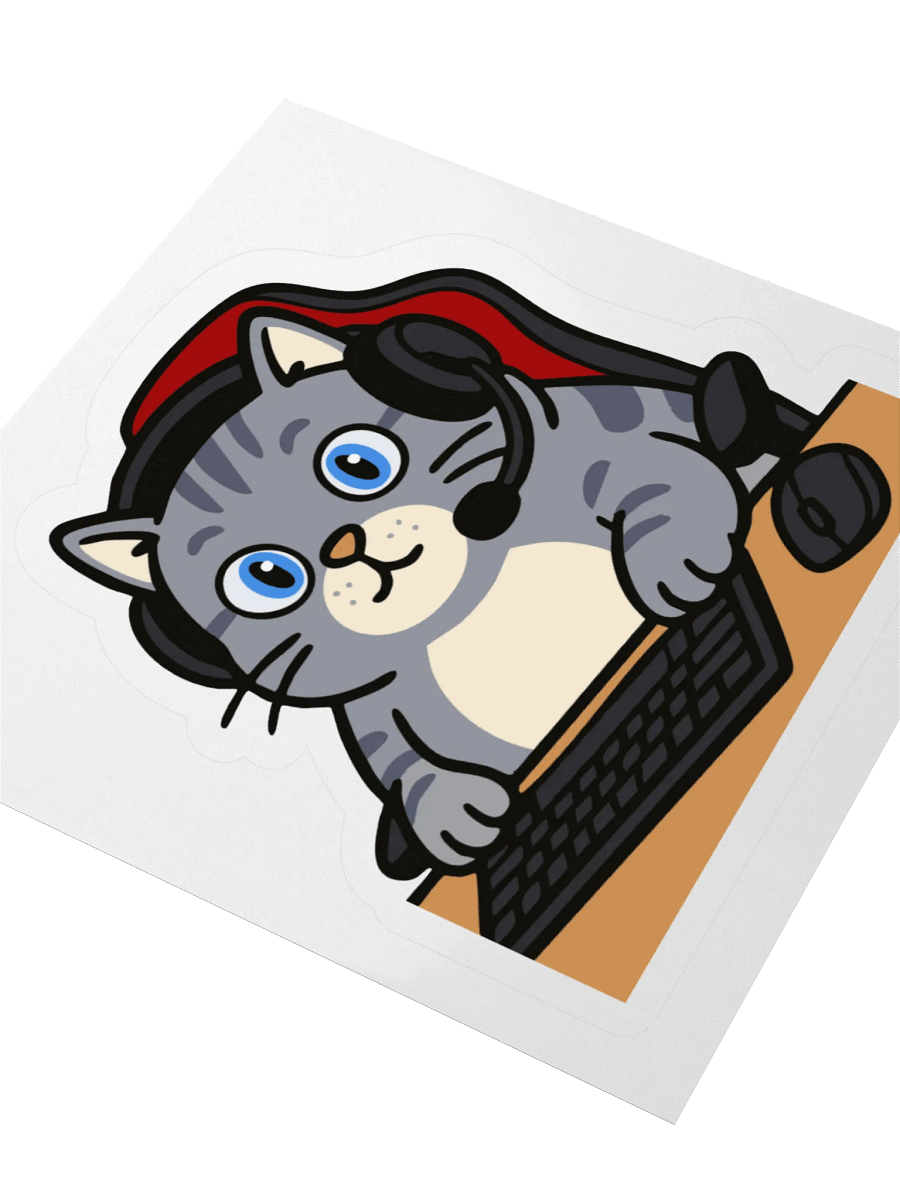 westley the gamer cat sticker product image (7)