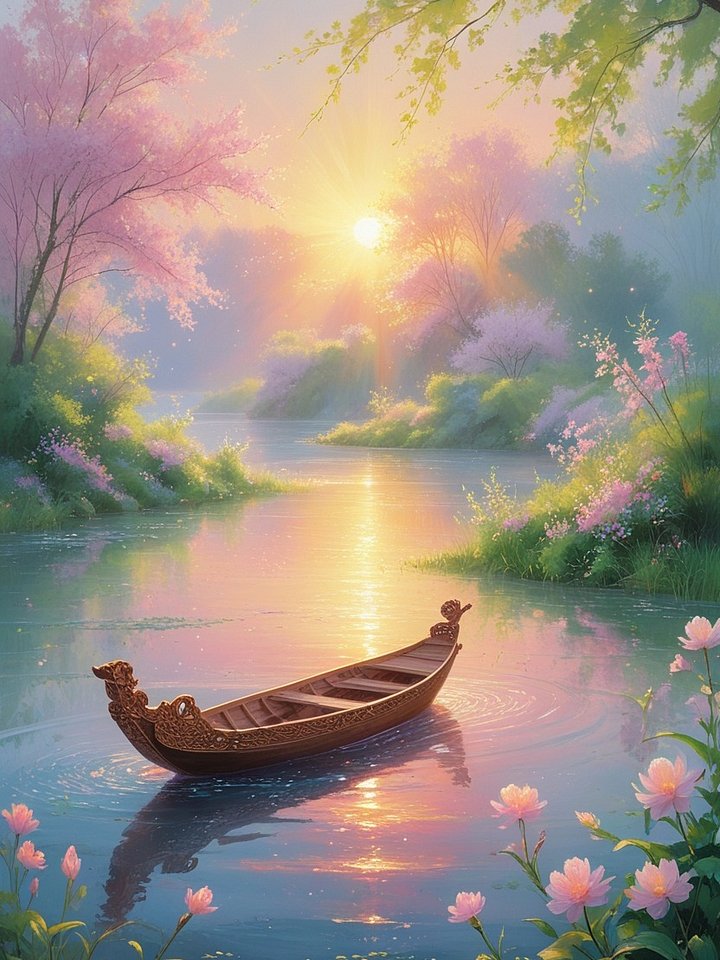 Sunrise Boat Digital Art product image (1)