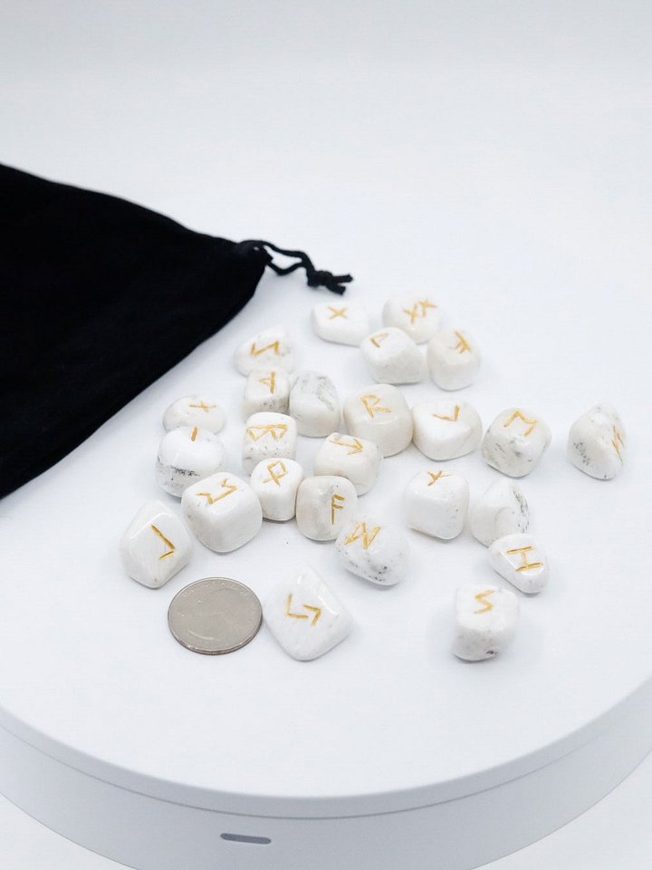 Scolecite Crystal Rune Stone Set product image (2)