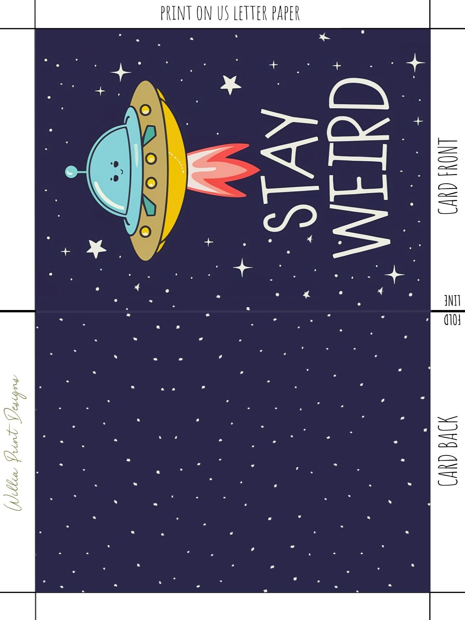 Stay Weird UFO Friendship Card (digital download) product image (3)