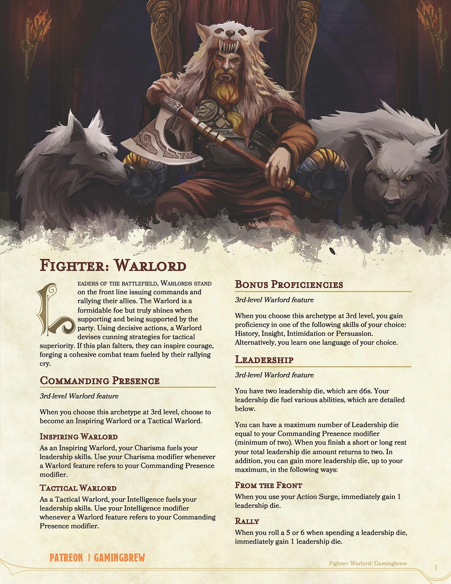 The Warlord | 5E Fighter Subclass product image (2)