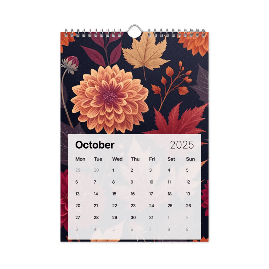 SEAMLESS FLORAL PATTERN WALL CALENDAR 2025 product image (12)