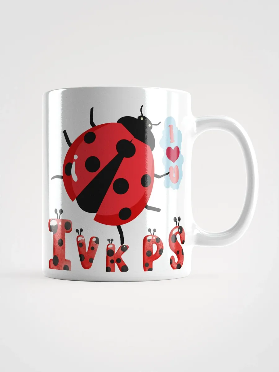 White Glossy Mug Ladybug product image (1)
