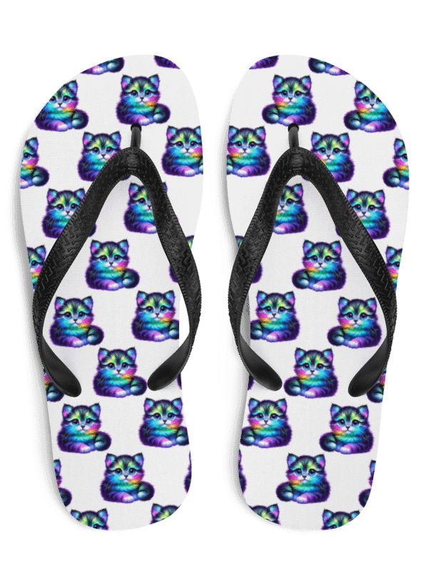 Colorful Kitty Flip Flops product image (1)