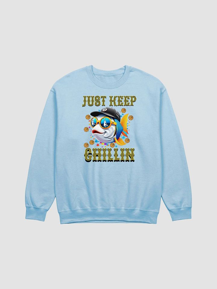Just Keep Chillin Basketball Fish Cartoon Crewneck Sweatshirt product image (5)