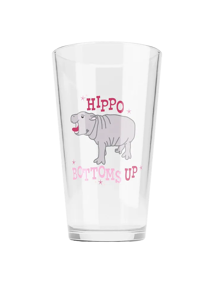 Hippo Bottoms Up Pint Glass | Moo Deng Inspired Merch product image (1)