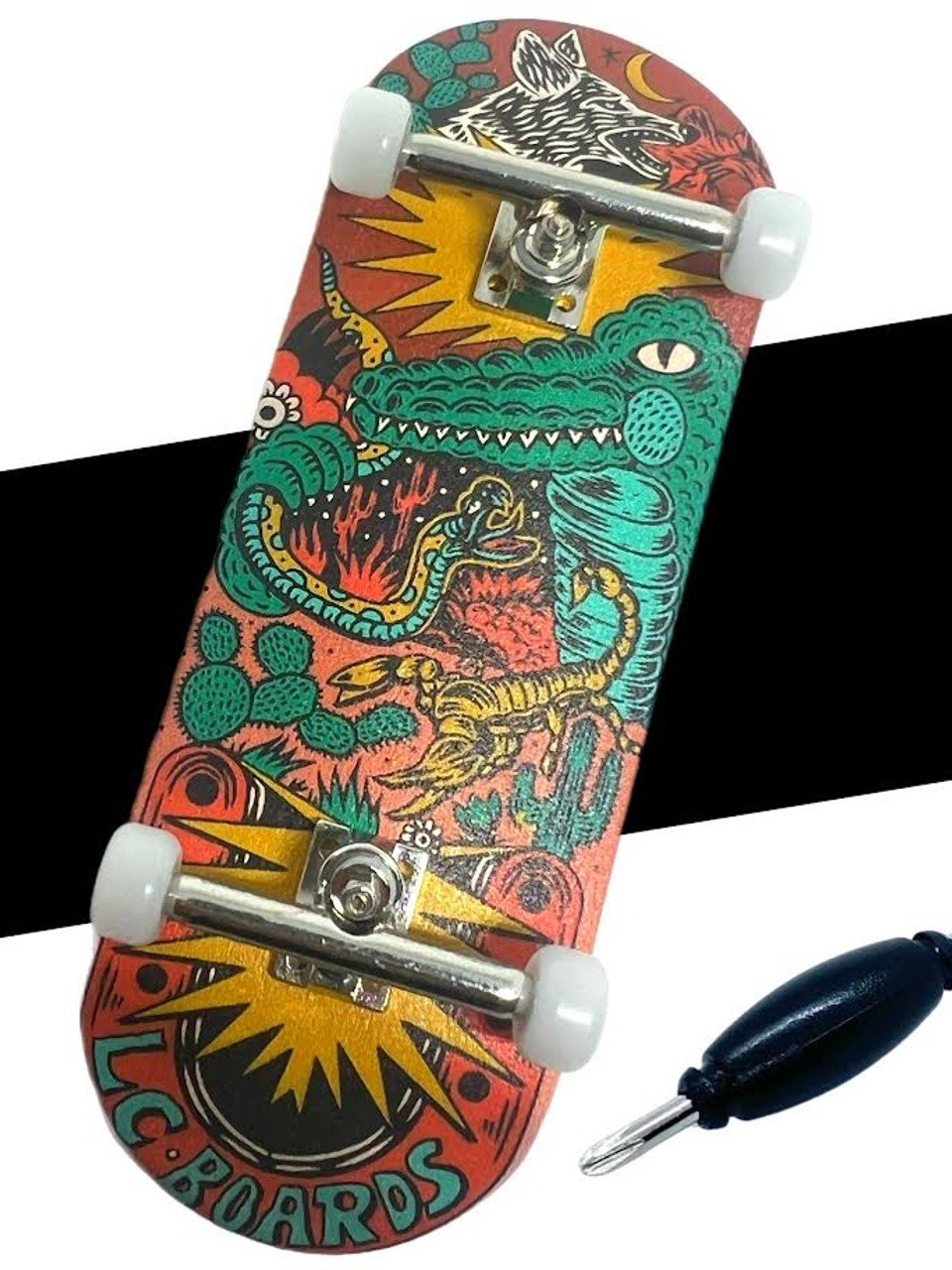 LC BOARDS FINGERBOARD 98X34 COMPLETE DESERT GRAPHIC WITH FOAM GRIP TAPE product image (3)