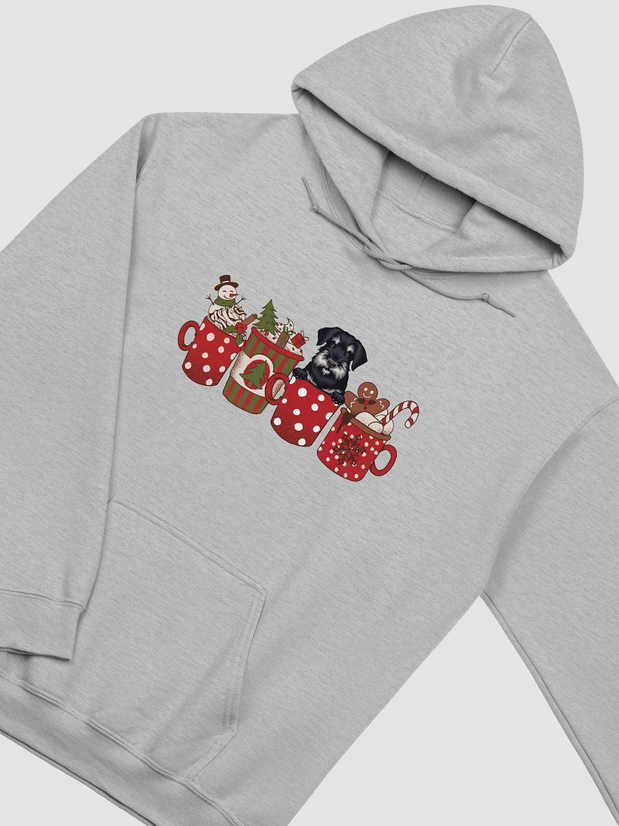 Cute Mini Schnauzer(Black) in a Christmas Cup Hooded Sweatshirt | Funny Christmas Pup in a Cup product image (25)