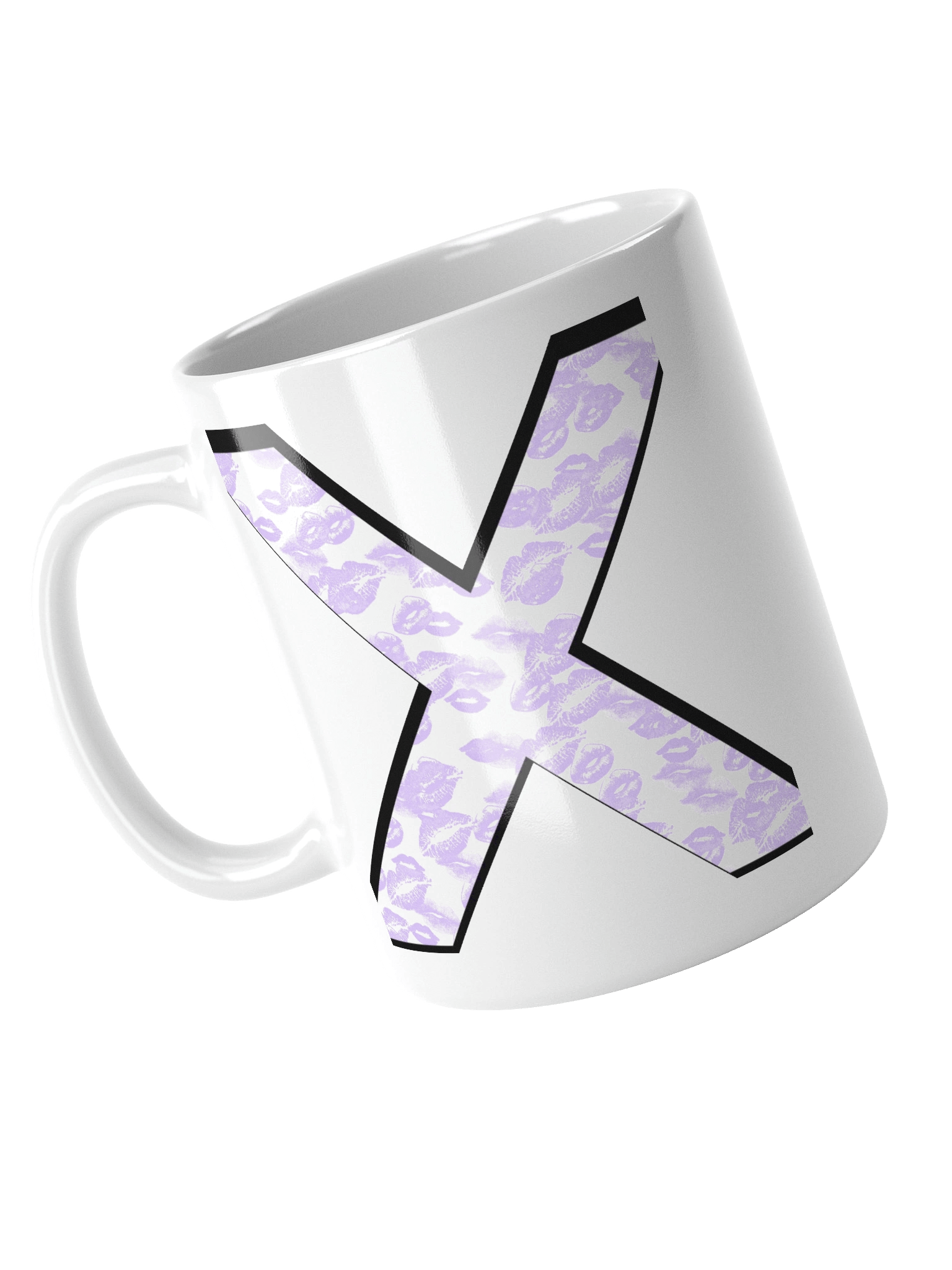 White X Lilac Lipstick Kisses | Glossy White Mug product image (7)