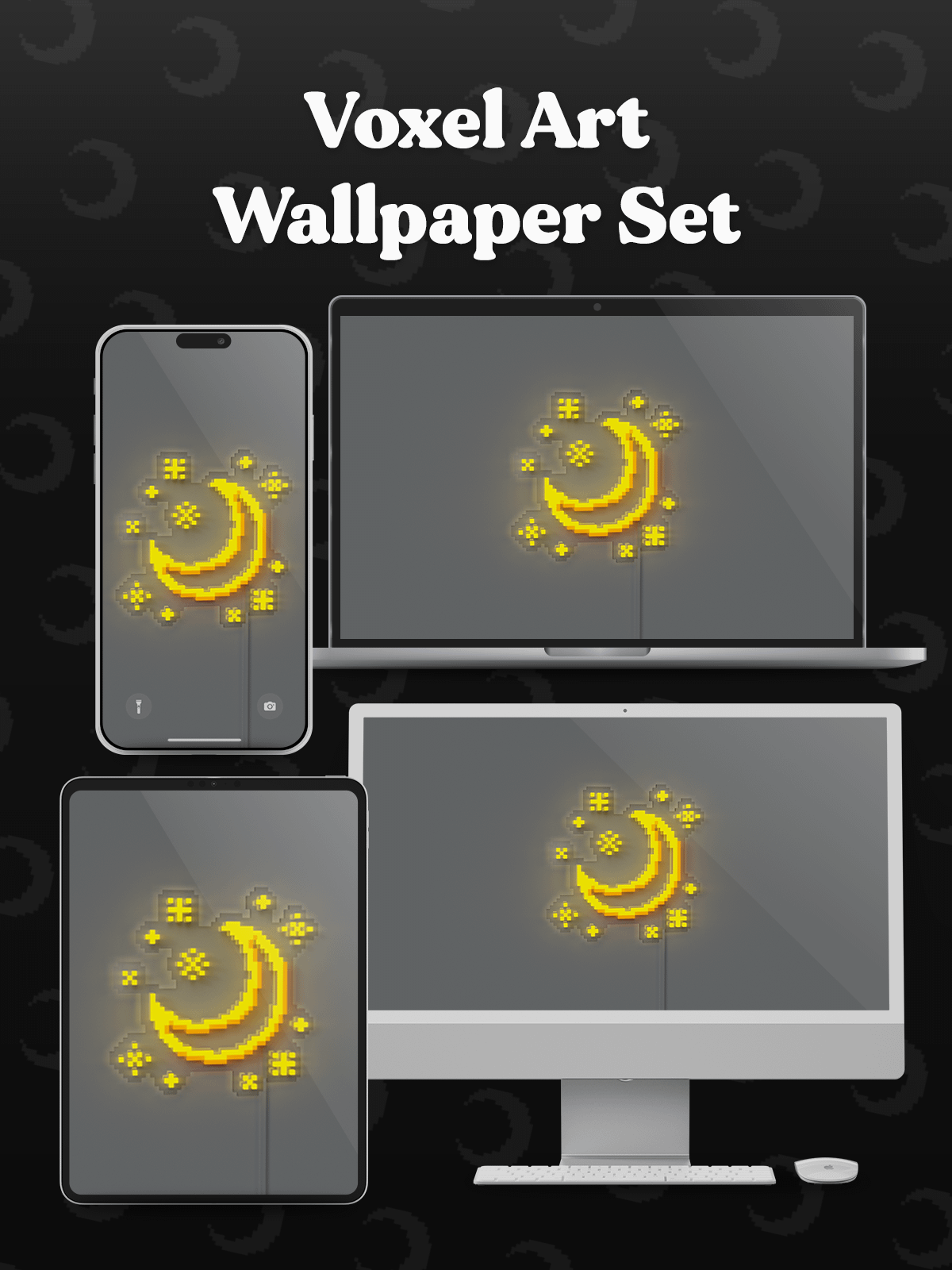 Neon midnite 🌙 Voxel art wallpapers product image (2)