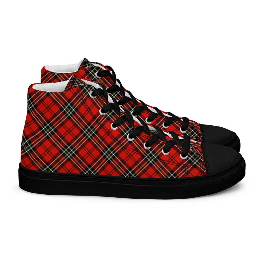 Red Vintage Plaid Men's High Top Shoes product image (3)