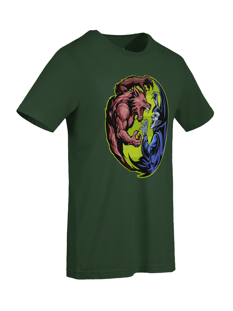 Werewolf vs Vampire T-Shirt – Halloween Horror Classic Monster Battle GraphicTee product image (81)
