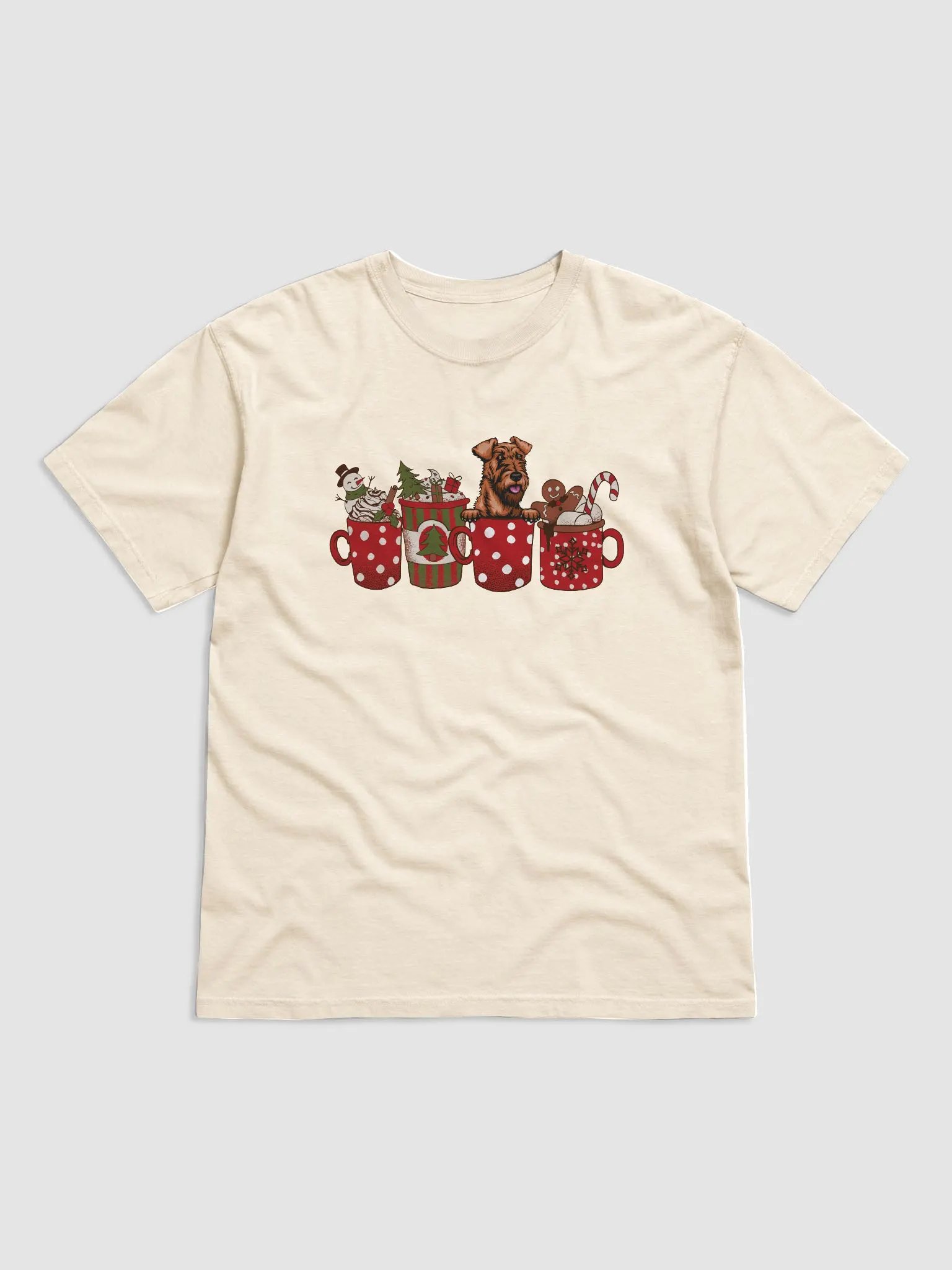 Cute Irish Terrier in a Christmas Cup T-Shirt | Funny Christmas Pup in a Cup product image (14)