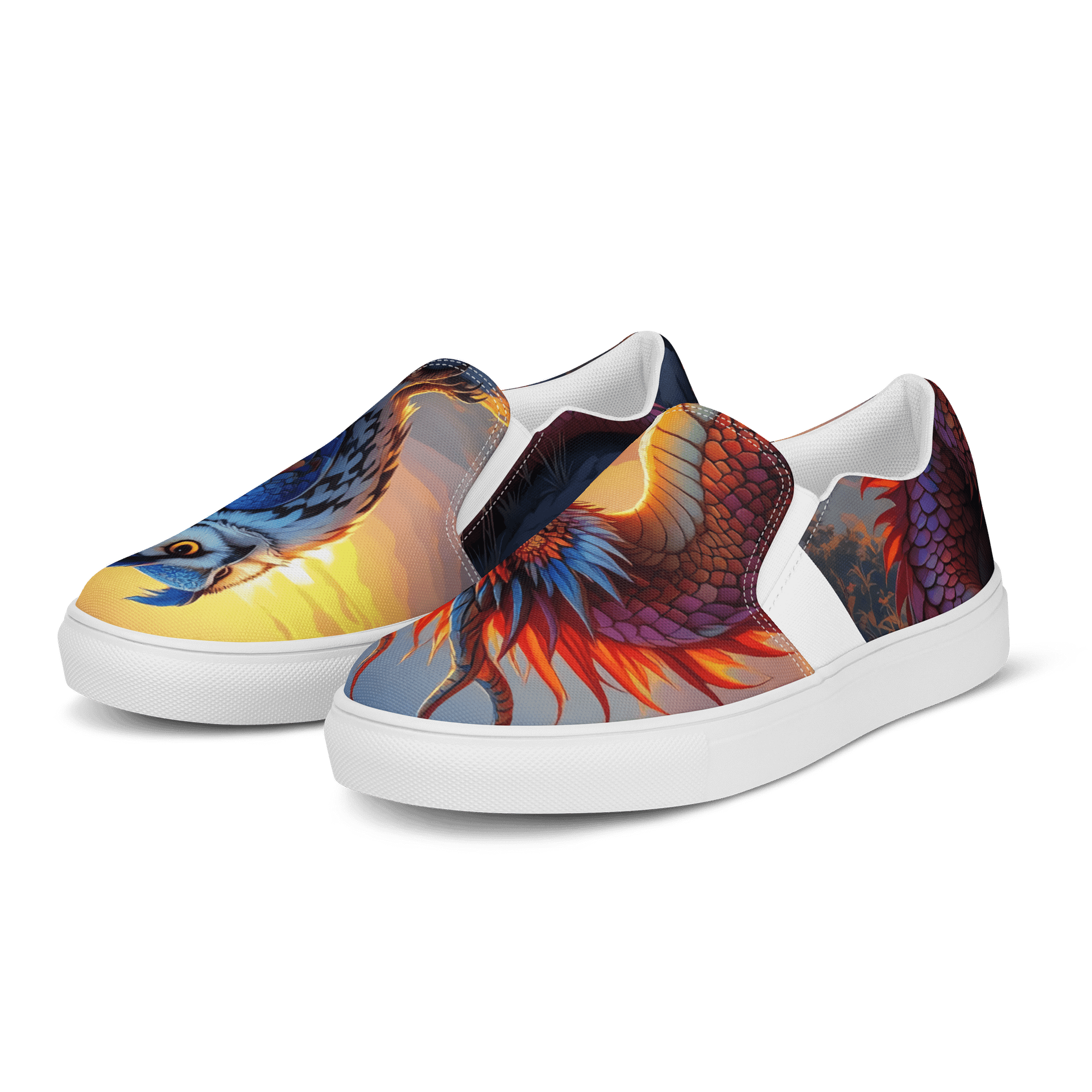 Dragon and Owl Fantasy Slip-On Shoes product image (3)