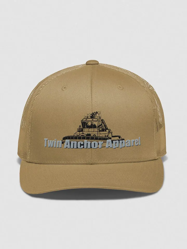 Black Athena tug Retro Trucker Hat product image (1)