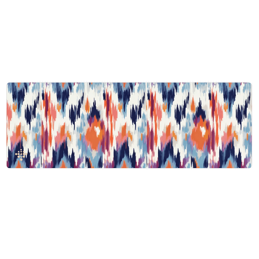 Abstract Ikat Blue Yoga Mat product image (3)