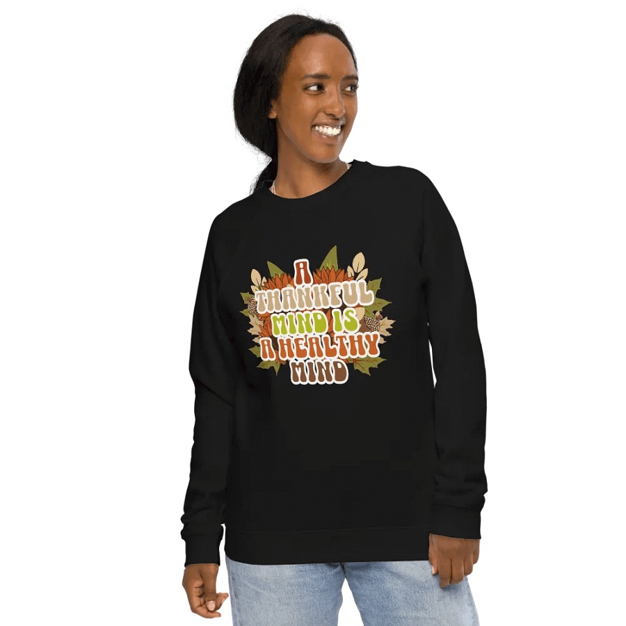 Thankful Mind Organic Raglan Sweatshirt product image (8)